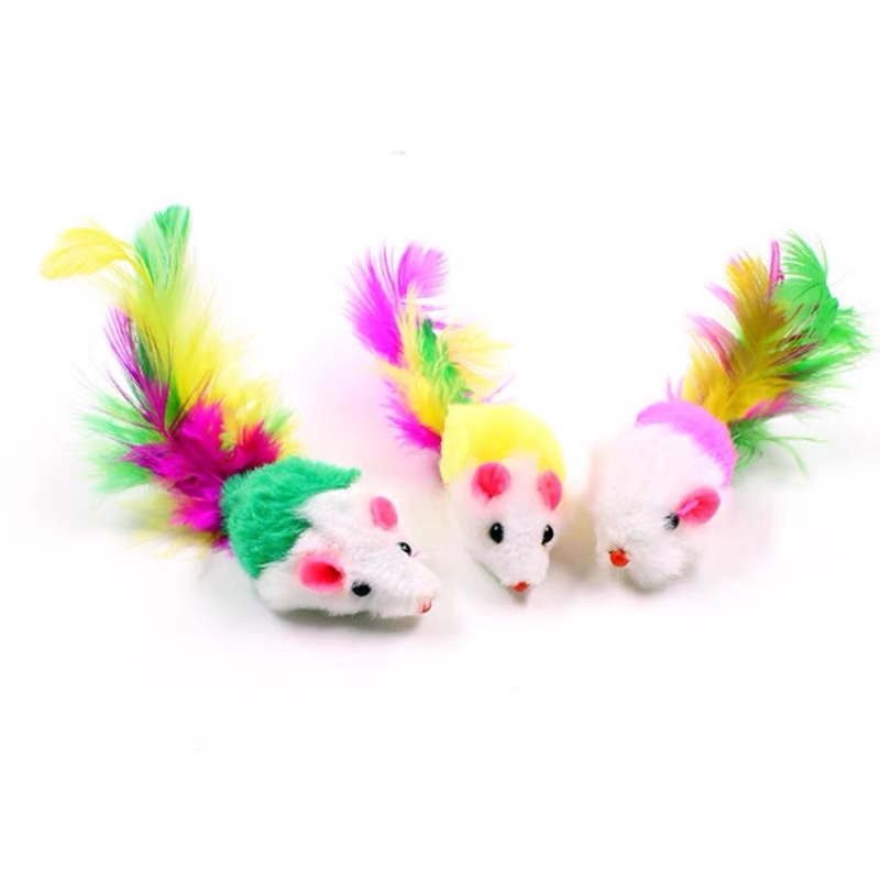 Chuột lông vũ đồ chơi cho mèo🐹