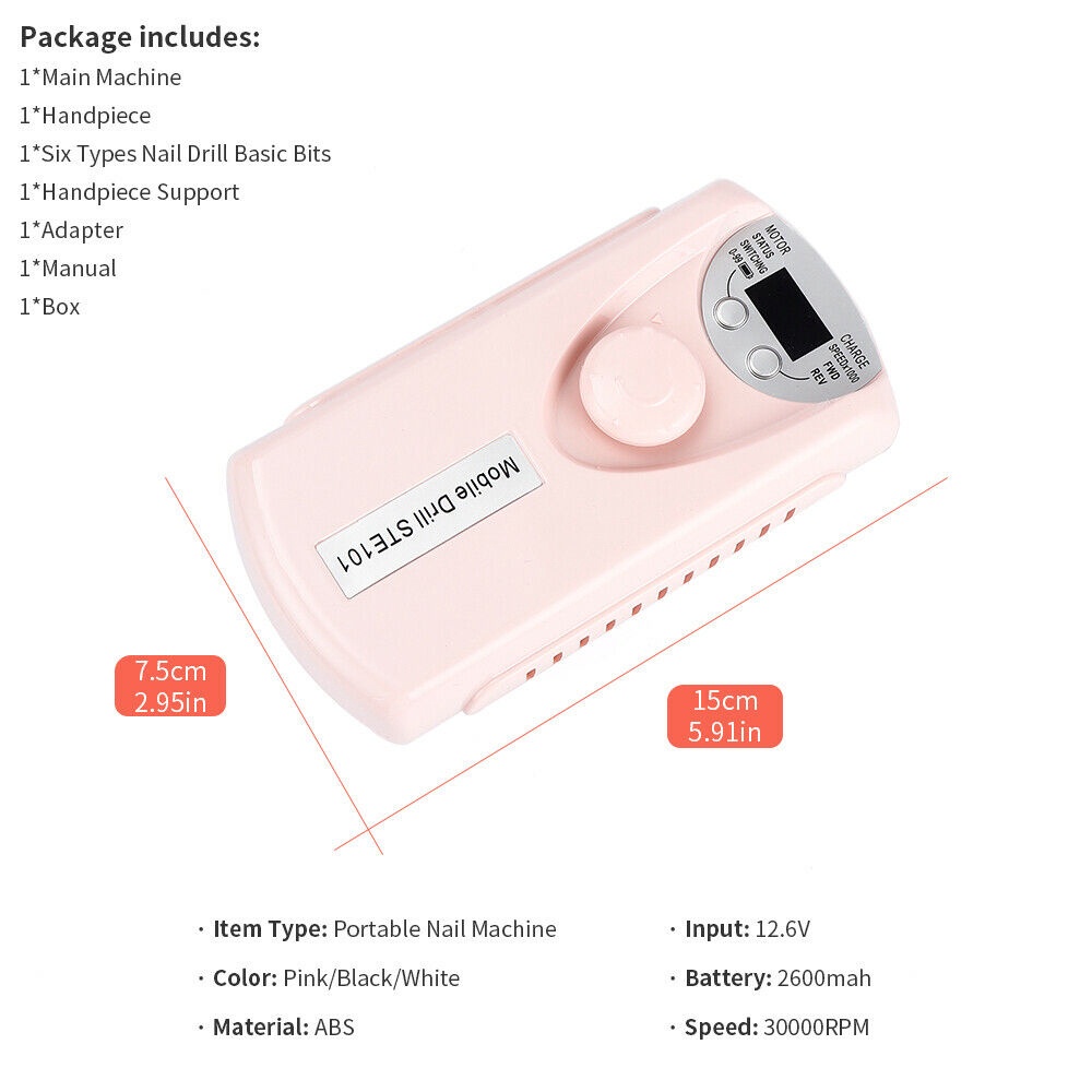 Máy khoan móng tay FOREVERLILY bằng điện kèm sạc tiện dụng mới