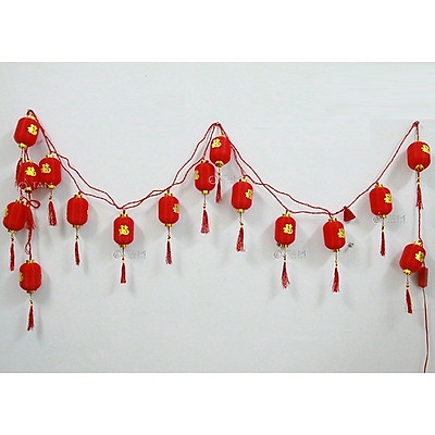 [SIÊU RẼ] Dây đèn led đèn lồng đỏ treo trang trí dài và tròn 5m loại 16 bóng hình dài