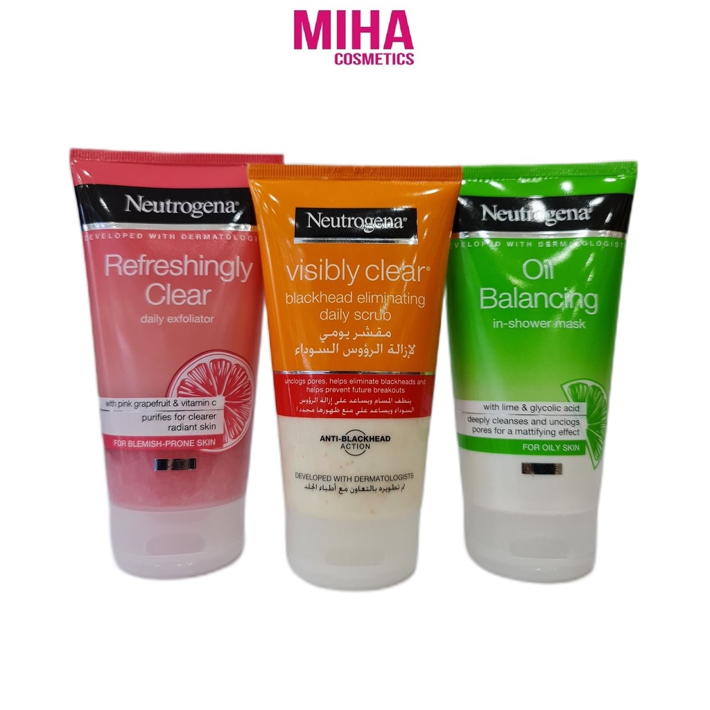 Sữa Rửa Mặt NEUTROGENA Sạch Sâu Ngừa Mụn Tẩy Da Chết 150ml Pháp