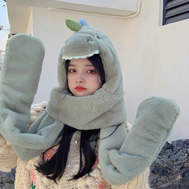 Mũ len trùm đầu hình con vật siêu đáng yêu, lông mềm mịn cực ấm áp