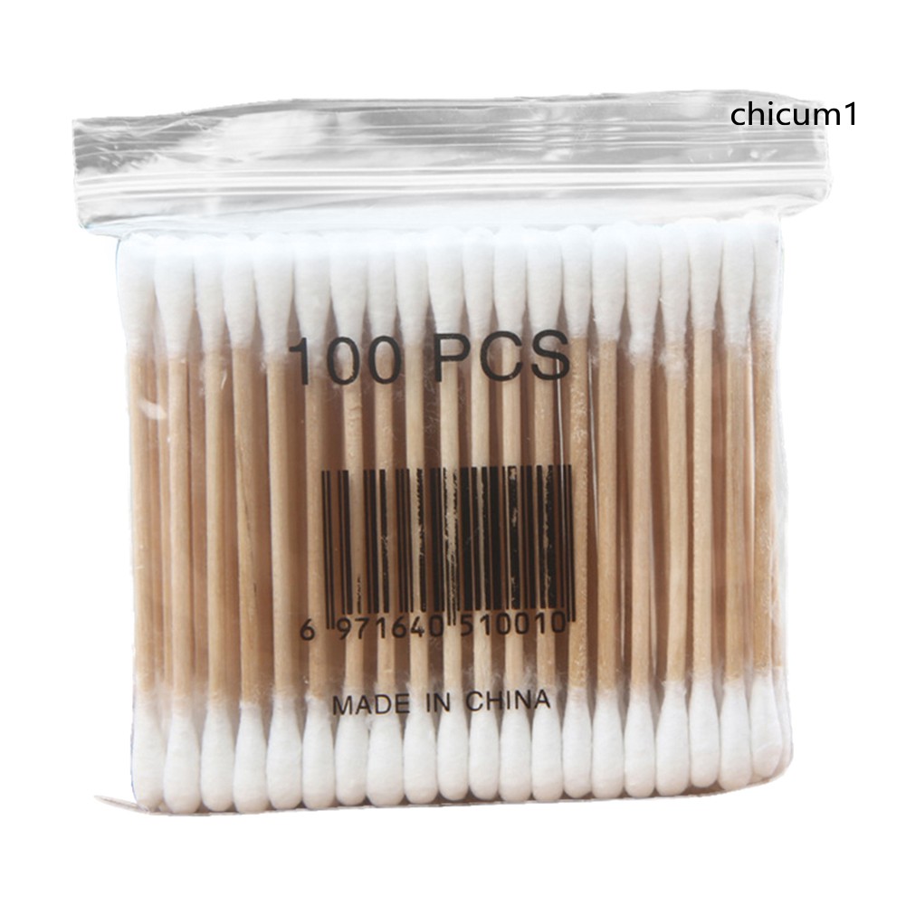 Bộ 100 Tăm Bông Hai Mặt Dùng Một Lần Tiện Dụng