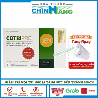 Viên uống trĩ Cotripro hỗ trợ làm giảm trĩ nội trĩ ngoại tăng sức bền thành mạch hộp 20 viên