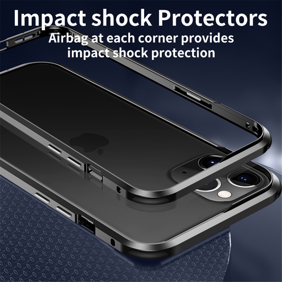 Ốp điện thoại dạng khung viền kim loại chống rơi bảo vệ cho iPhone 12 Pro Max 11 Pro Max