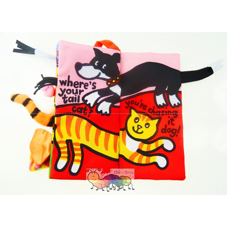 Sách vải Jolly Baby – Kitty Tails (Đoán đuôi động vật - đuôi mèo)