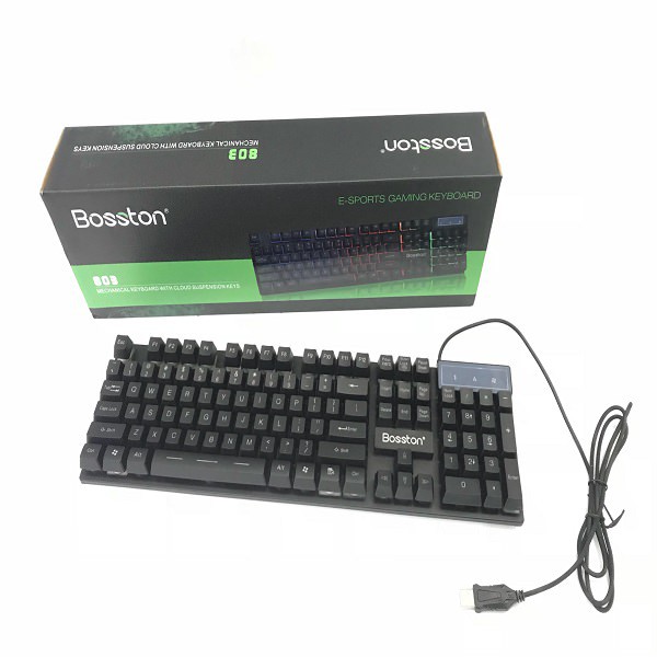 Bàn phím giả cơ bosston 803 chuyên game led - chính hãng