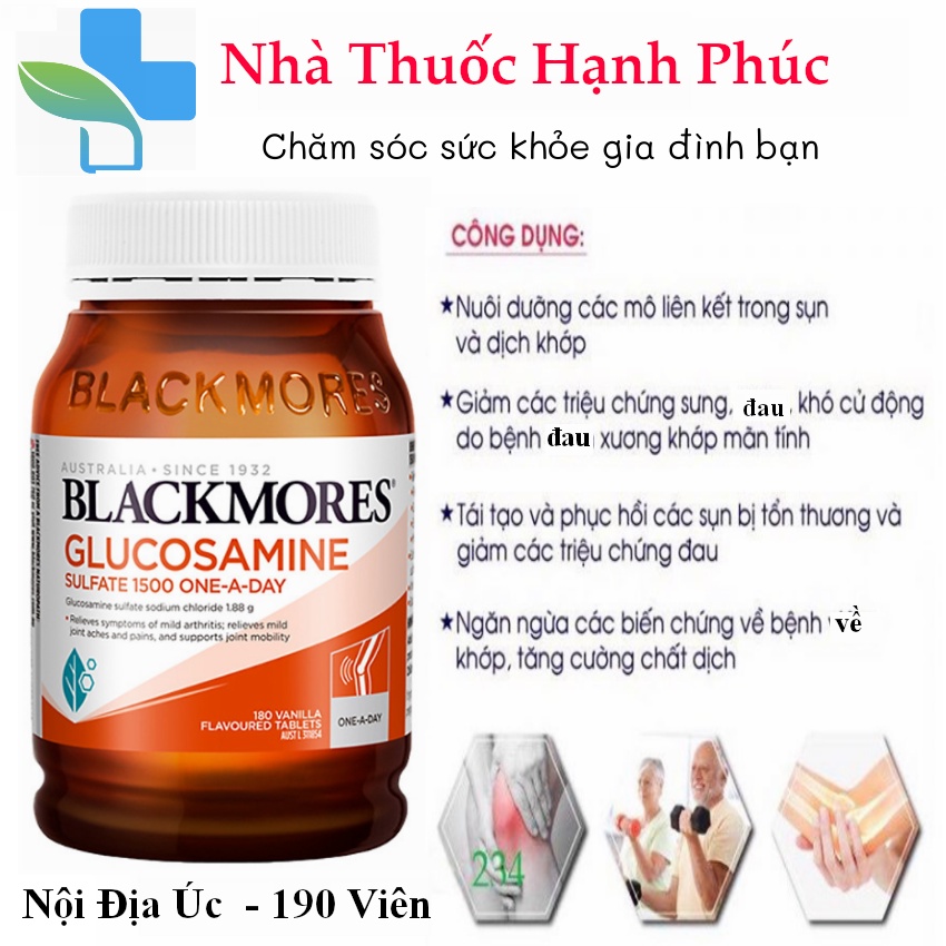 Viên xương khớp GLUCOSAMIN Blackmores 180 viên hàng Úc bổ khớp cho người lớn tuổi