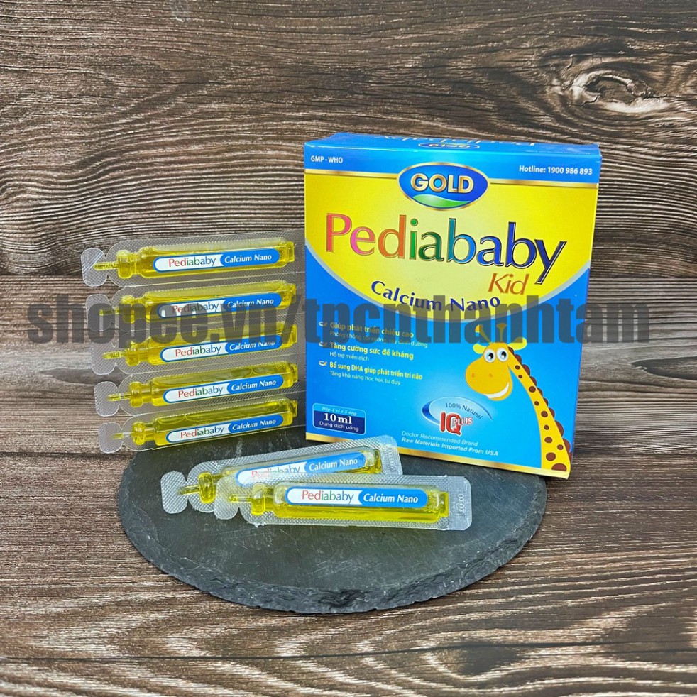 [Hot] Siro PEDIABABY KId bổ sung calci cho trẻ, cải thiện tình trạng còi xương ở bé – Hộp 20 ống