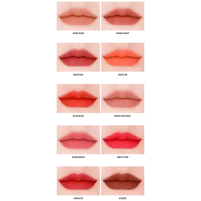 Son kem lì 3CE Velvet / Blur Water / Cloud Lip Tint