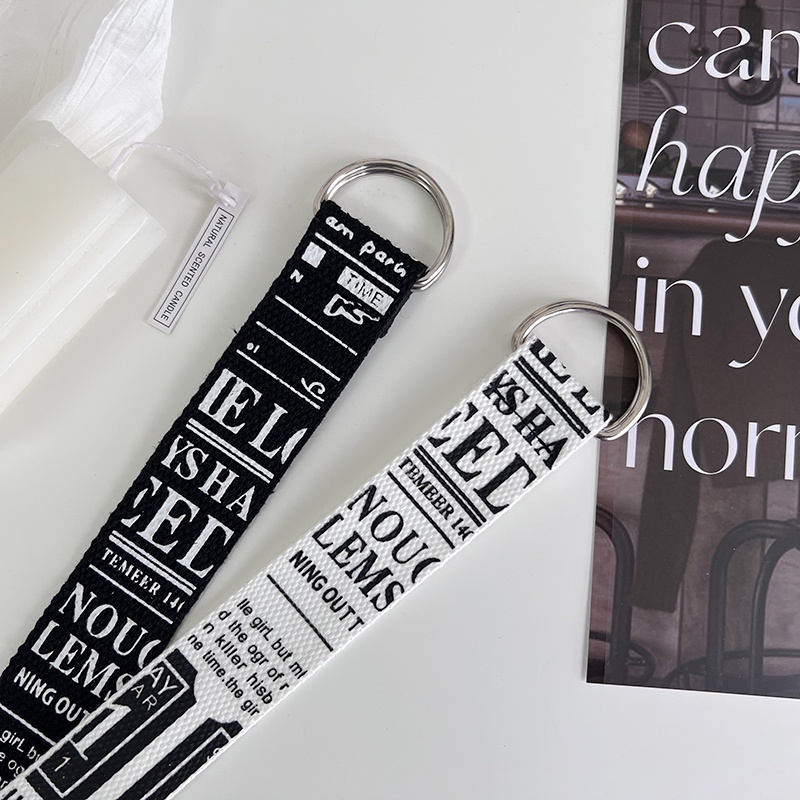 Thắt Lưng Vải canvas Màu Trơn Khóa Tròn Đôi Không Cần Đục Lỗ Thời Trang Cho Nam Và Nữ