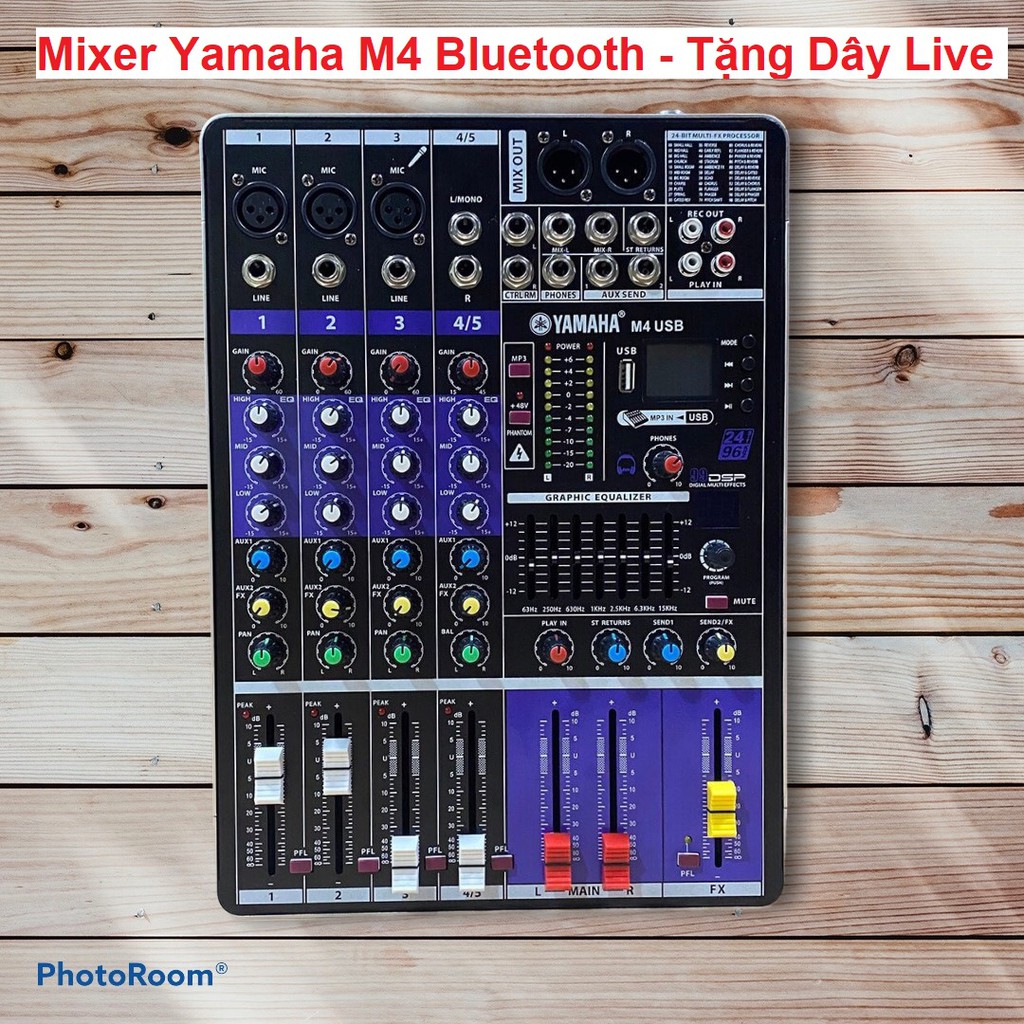 Bộ Trộn Âm Thanh Karaoke, Mixer Yamaha F4, F4, M4, Có Bluetooth Chính Hãng Bảo Hành 12 Tháng - Tặng Kèm Dây Livestream