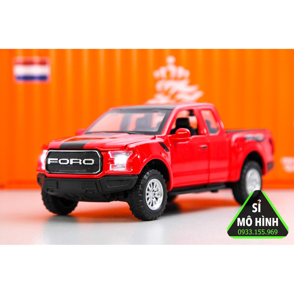 [ Sỉ Mô Hình ] Xe mô hình bán tải Ford F150 Raptor Pickup 1:32 Đỏ