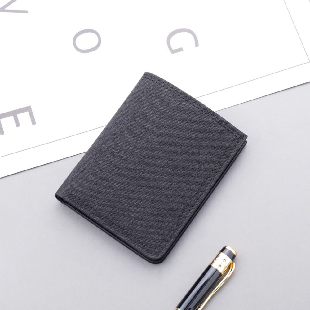 Ví Canvas Mini Đa Năng Dạng Gập Có Khóa Kéo Đơn Giản Dành Cho Nam