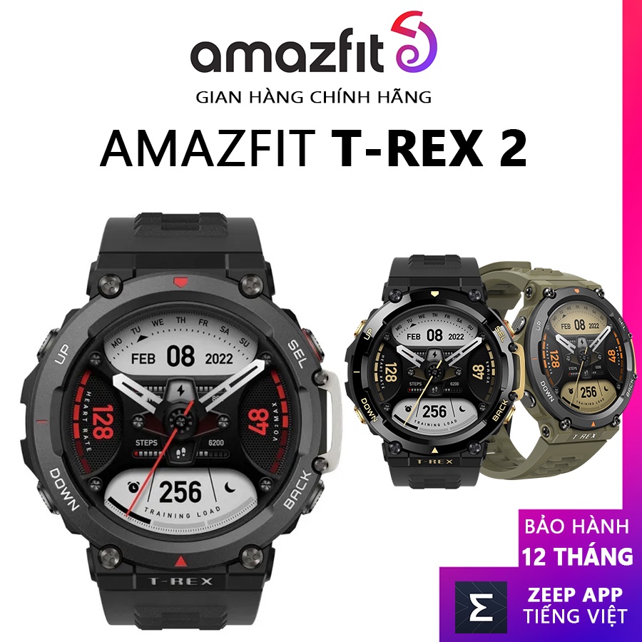 Đồng hồ thông minh Huami Amazfit T-REX 2 chính hãng mới 100% | Bảo hành 12 tháng | Tặng kèm miếng dán màn hình