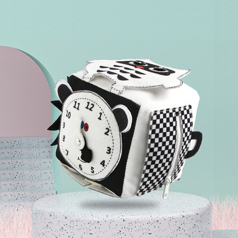 Khối Lập Phương Bằng Vải Mềm Đen Trắng Đồ Chơi Kỹ Năng Cho Bé Phát Triển Vận Động Tinh SV47