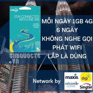 Sim Du lịch Malaysia - Singapore - Thái Lan 6 ngày không giới hạn internet