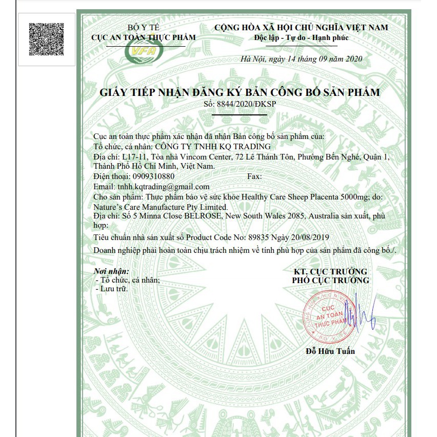 Viên uống nhau thai cừu, lọ 100 viên | Thế Giới Skin Care