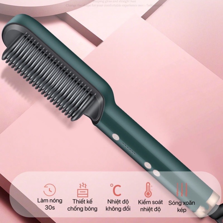 Lược điện đa năng, Lược điện đa năng làm thẳng và uốn tóc STRAIGHTENER JC-688, công nghệ ion âm chăm sóc tóc vượt trội