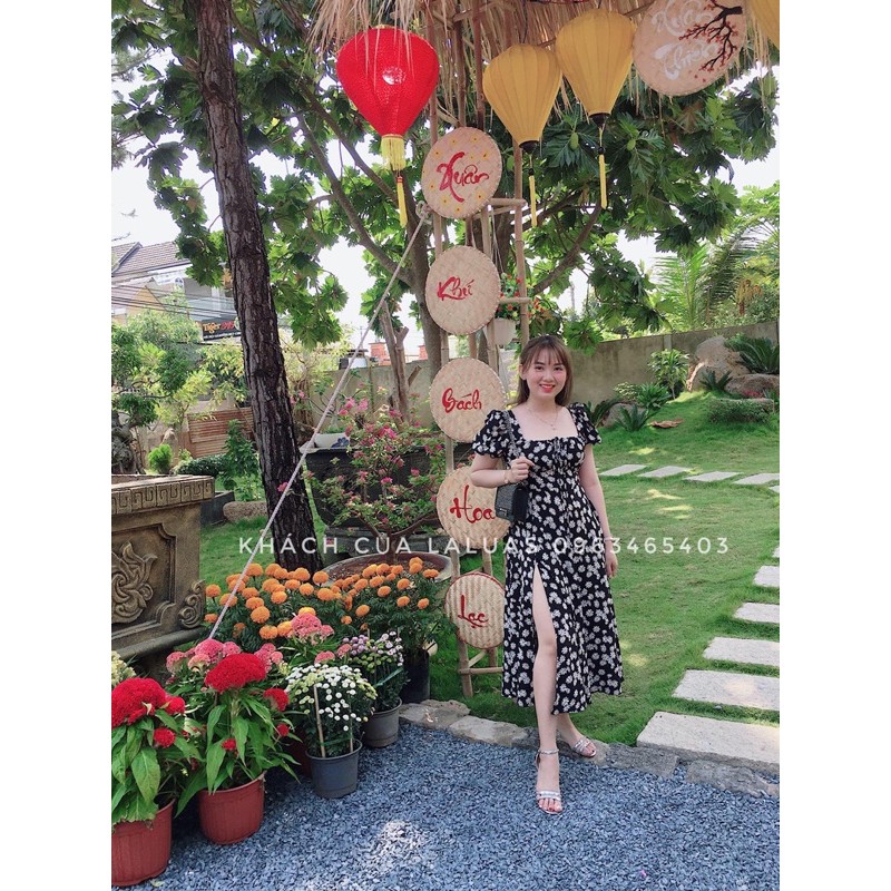 Đầm xẻ tà bigsize maxi form dài Laluas