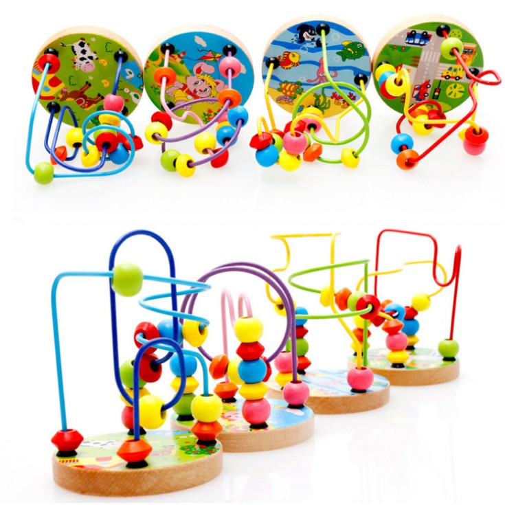 Combo 3 Món Đồ Chơi Gỗ Phát Triển Trí Tuệ Cho Bé ( Tháp Xếp Chồng + Sâu Gỗ + Mê Cung Luồn Hạt)