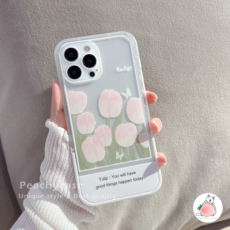 Ốp Điện Thoại TPU Chống Sốc Họa Tiết Hoa Tulip Thời Trang Cho iPhone 13 12 Pro Max 11 Xr Xs Max X 7 8 Plus