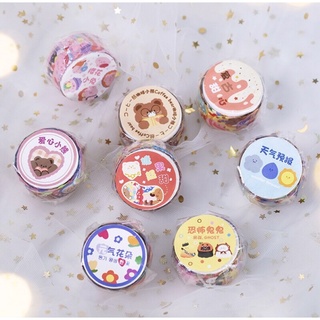 Cuộn 100 sticker bé ma, đồ vật ngộ nghĩnh trang trí khung viền ảnh 👻👻👻
