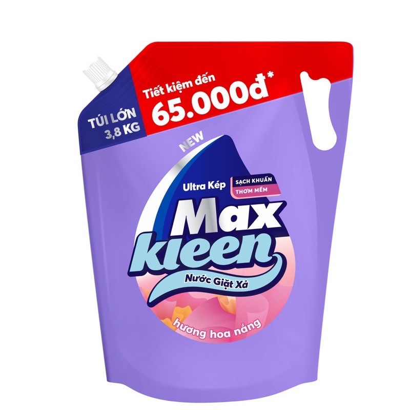 Túi Nước Giặt Xả MaxKleen Hương Nước Hoa Nắng 3,8kg