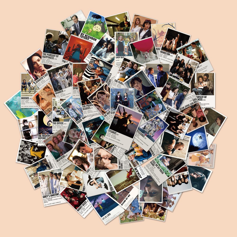 Bộ 50 miếng dán trang trí xe hơi/ xe máy/ xe hơi cổ điển độc đáo cho bé