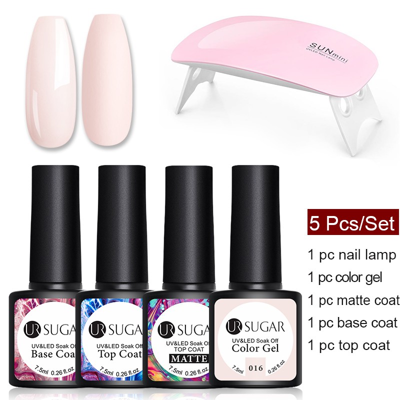 UR SUGAR Set 5 dụng cụ sơn móng tay có đèn 6W chuyên dụng