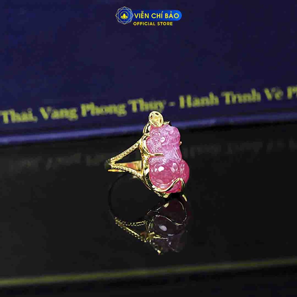 Nhẫn bạc nữ Tỳ Hưu đá Ruby chất liệu bạc S925 thời trang phụ kiện trang sức nữ Viễn Chí Bảo N600026