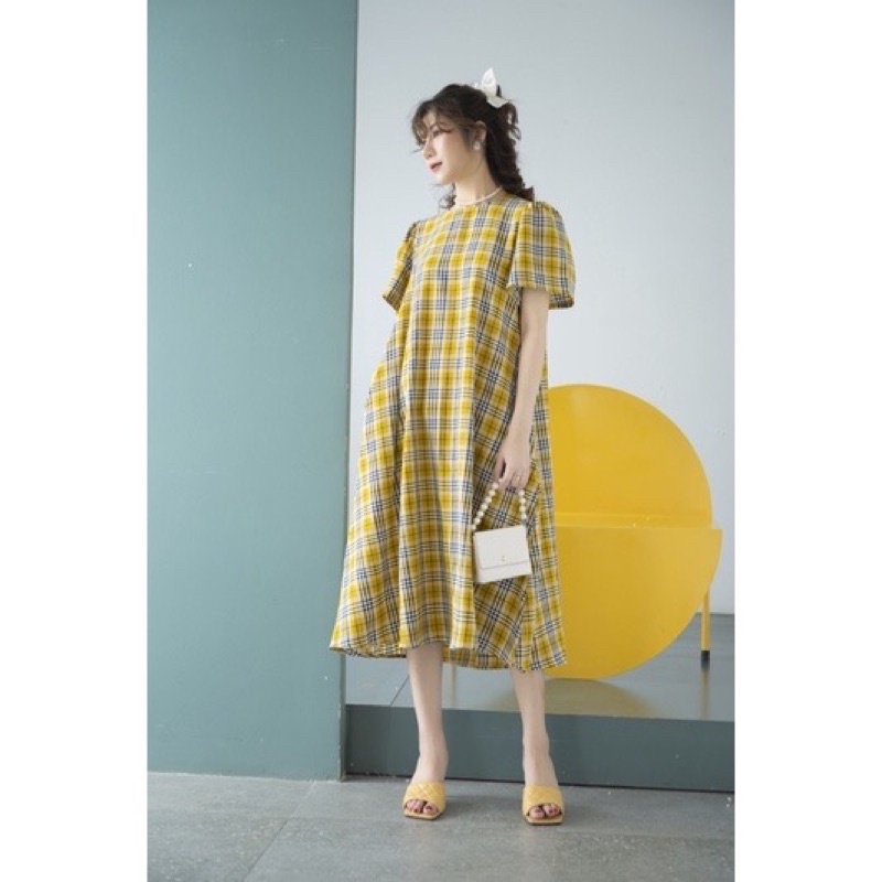 Váy bầu đẹp dáng công sở chất thô hàn thiết kế size M,L