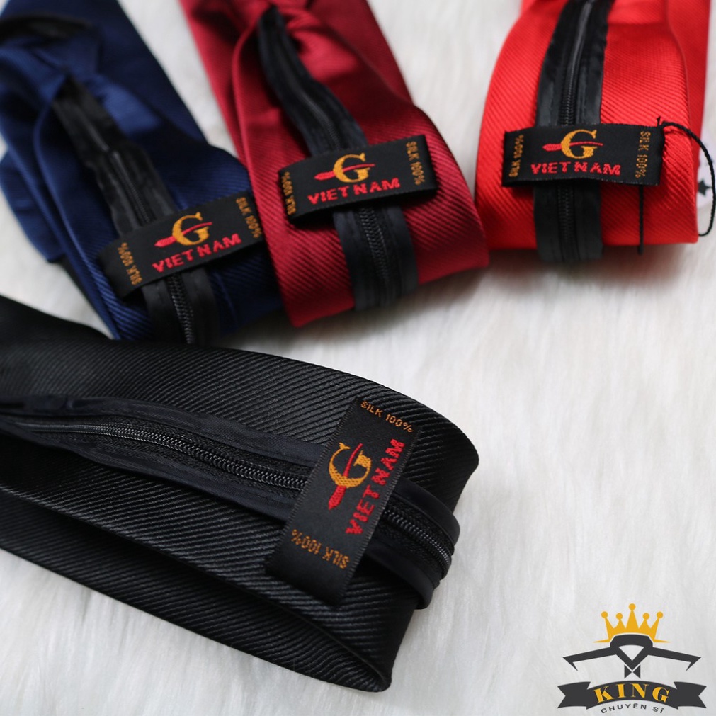 Cà vạt nam KING cavat thắt sẵn caravat công sở đơn giản sang trọng (C007)