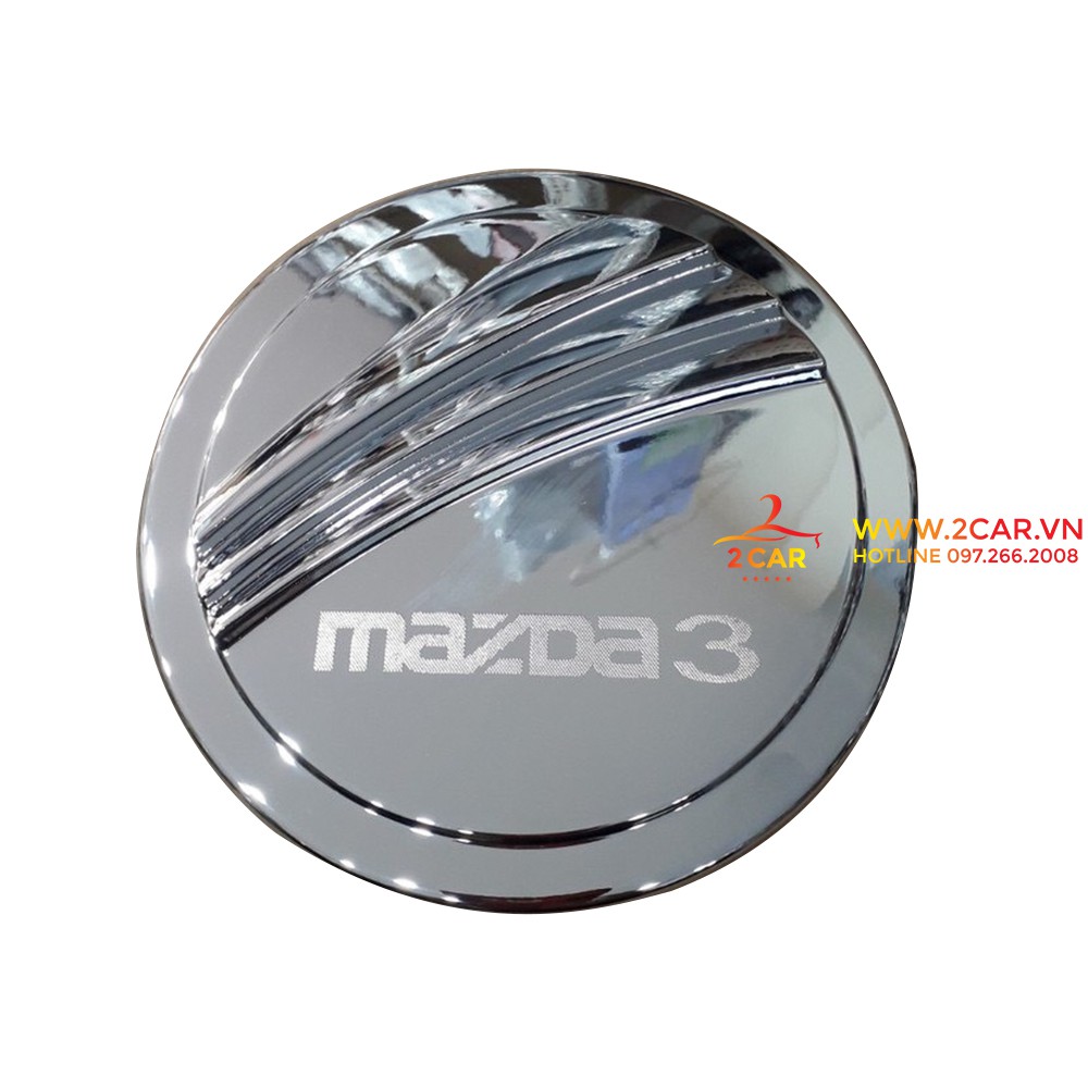 Ốp nắp bình xăng xe Mazda 3, Mazda 3 đời 2016- 2019 mạ crom cao cấp