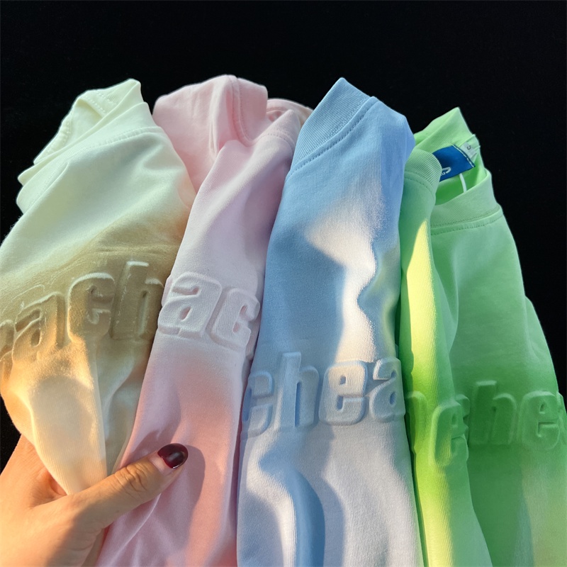 Áo thun tay lỡ Nam - Nữ from rộng cotton in chữ dập nổi Peacheat Hàn Quốc