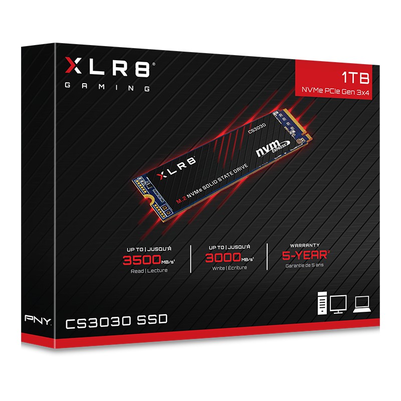 Ổ cứng SSD PNY XLR8 Gaming CS3030 1TB NVMe M.2 2280 PCIe Gen 3.0 x4