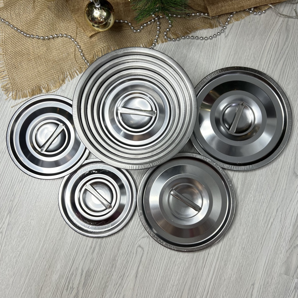 Bộ 5 thau inox có nắp size Đại