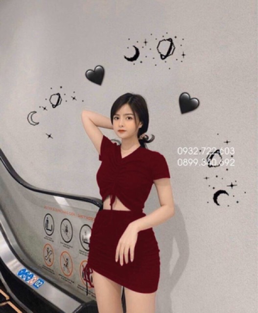 Set Áo CRT rút ngực kèm chân váy (Set Rút Ngực)