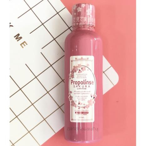 Nước xúc miệng Propolinse Sakura 600ml từ Nhật mùi Hoa Anh ĐàoCHÍNH HÃNG giúp làm sạch cả mang bám của thuốc lá