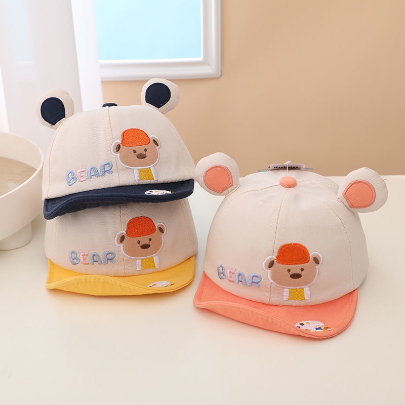 Mũ gấu bear cho bé trai bé gái 5-24 tháng mũ chống nắng điều chỉnh được chiều rộng _ MU13