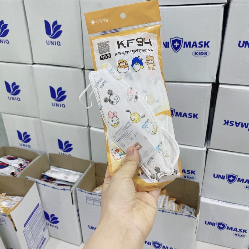 SET 10 chiếc khẩu trang trẻ em 2-10t 4 lớp KF94 UNI MASK giúp bé kháng khuẩn và chống bụi mịn