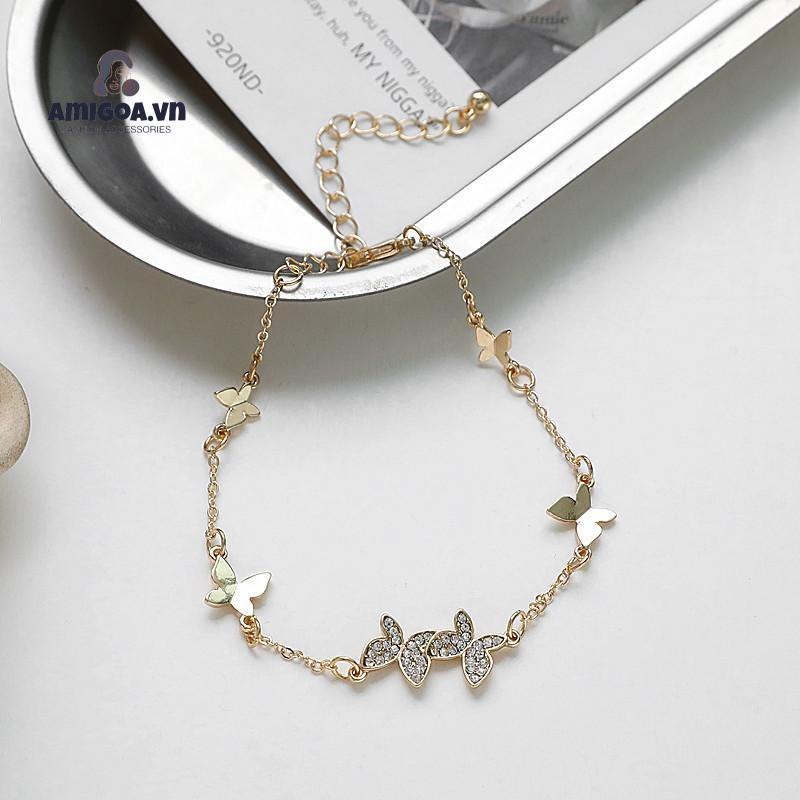 ✨✨Vòng tay titan không gỉ lắc tay titan hình bướm đính kim sa lấp lánh xinh xắn dễ thương ngọt ngào