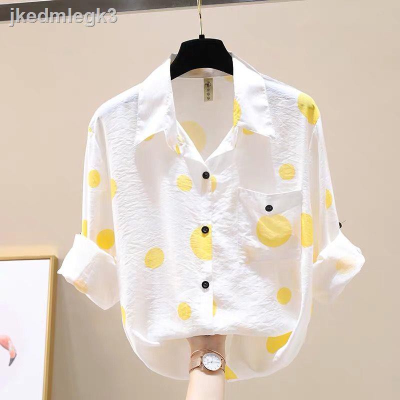 áo sơ mi[Vải tencel] Phiên bản Hàn Quốc mới mùa hè 100 Mặc kẻ sọc áo khoác blouse dài tay kết hợp và chống nắn