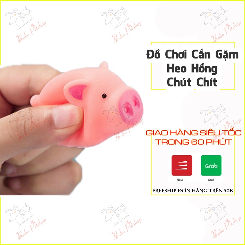 [ĐỒ CHƠI MÈO CON] Đồ Chơi Cho Mèo Hình Con Heo Hồng Xinh Xắn Kêu Chút Chít Dễ Thương Cắn Gặm - Bobo Pet Shop Hà Nội