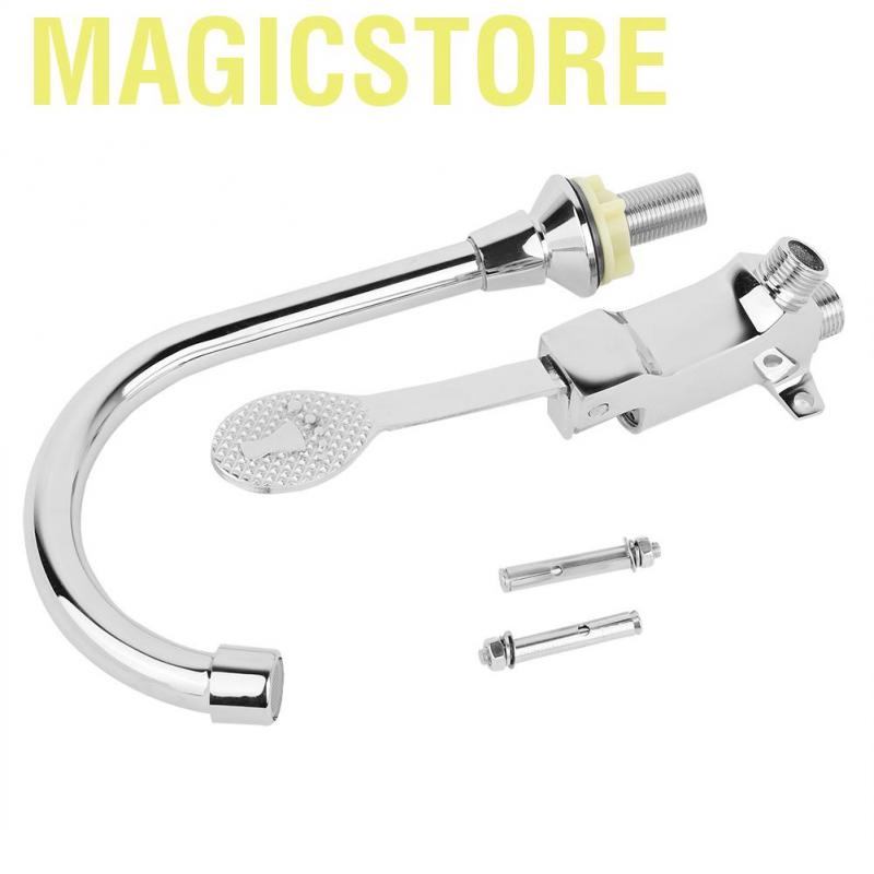 Magicstore G1/2&amp;quot; Bathroom Laboratory Basin Sink Foot Pedal Faucet Medical Hot Cold Copper Water Tap