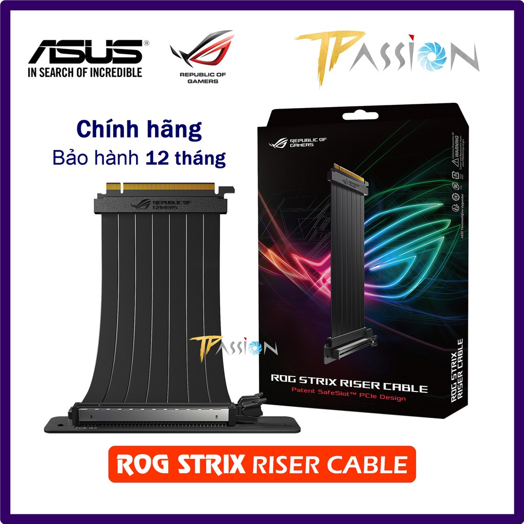 Cáp riser dựng VGA ASUS ROG STRIX RISER CABLE - Hàng Chính Hãng BH 12 tháng, đẹp, chắc chắn