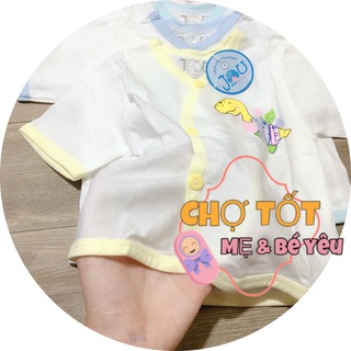 Combo 10 Áo Sơ Sinh Cho Bé Cúc Xéo JOU (5 tay ngắn & 5 tay dài)