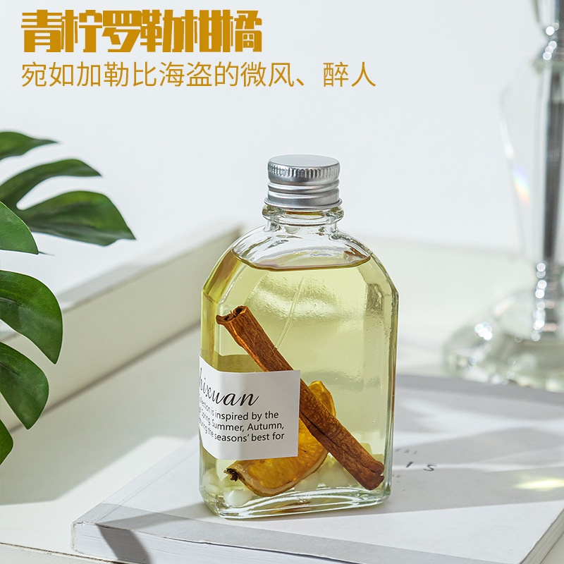 Tinh Dầu Thơm Phòng có đá Phát Sáng Ban Đêm 100ml Que Gỗ Tự Khuếch Tán Hương Khử Mùi Không Khí TD8-H2A