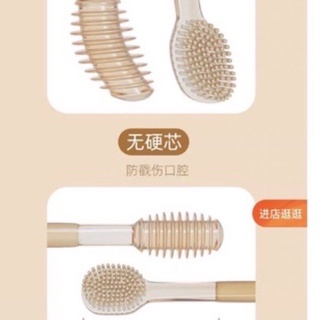 Sét Rơ Lưỡi + Bàn Chải Silicon Cho Bé 0-18 Tháng