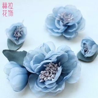 Bộ hoa trà cài tóc màu cực sang chảnh