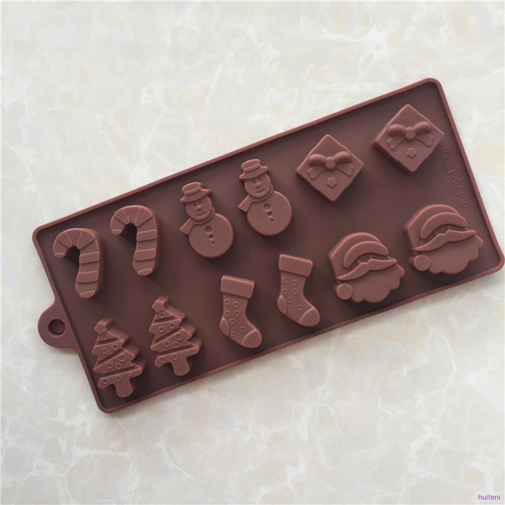Khuôn Silicone Làm Socola / Bánh Quy Hình Vớ Giáng Sinh